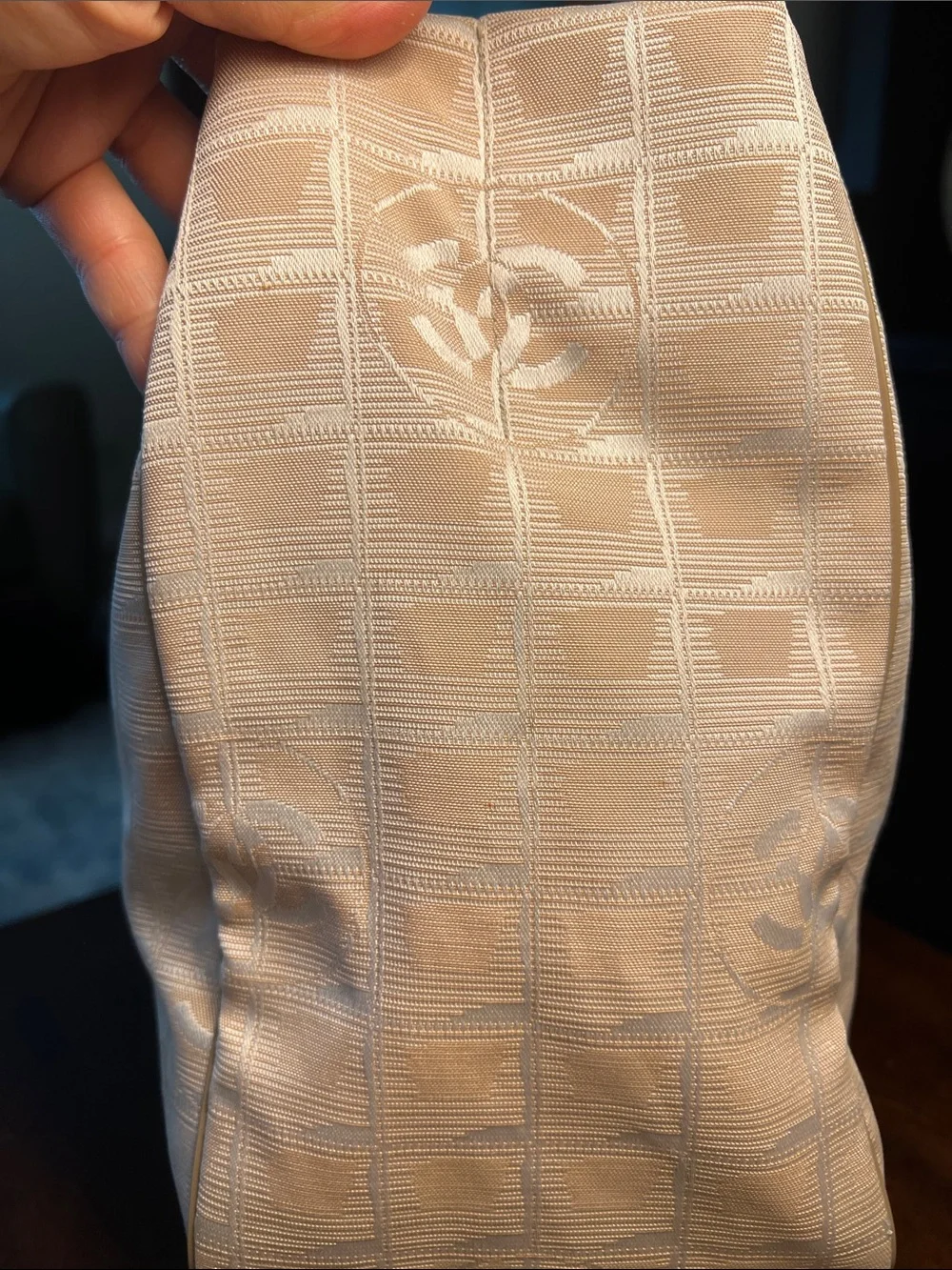 Authentic Chanel Beige/blush Canvas Tote Bag - Picture 5 of 17